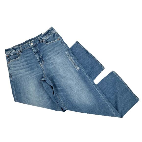 American Eagle Dreamy Drape Stretch Super High-Waisted Baggy Wide-Leg Jeans 12L - Picture 3 of 11